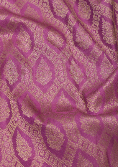 Lavender Zariwork Pure Silk Saree-Koskii