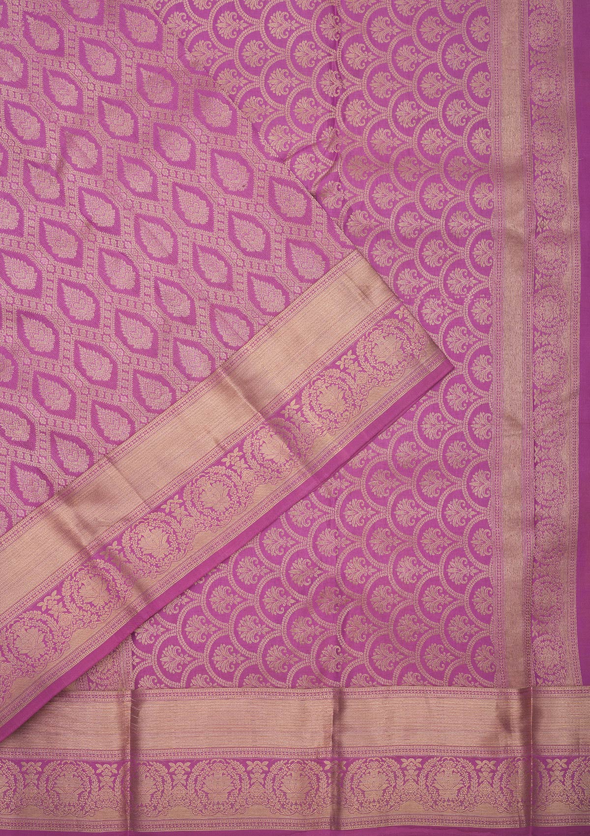 Lavender Zariwork Pure Silk Saree-Koskii