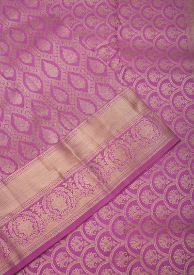 Lavender Zariwork Pure Silk Saree-Koskii