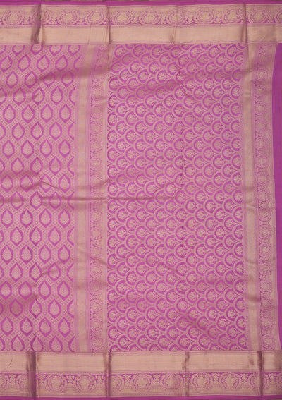 Lavender Zariwork Pure Silk Saree-Koskii