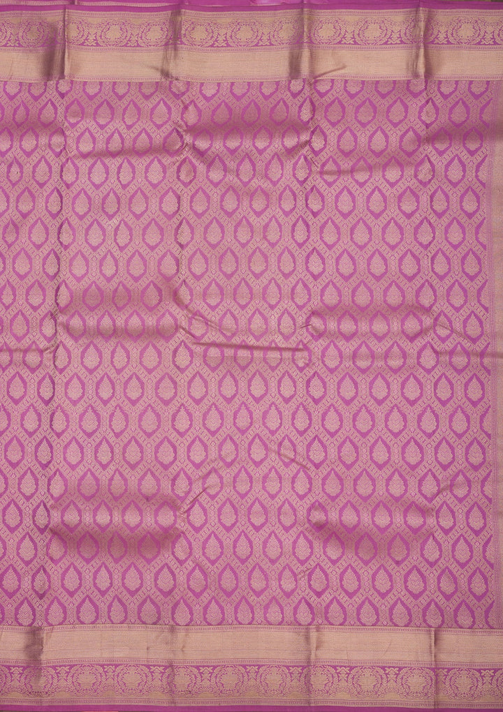 Lavender Zariwork Pure Silk Saree-Koskii
