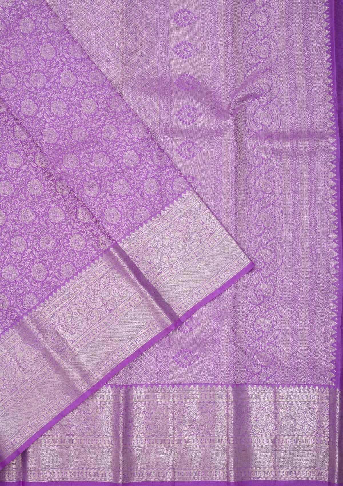 Lavender Zariwork Pure Silk Saree-Koskii