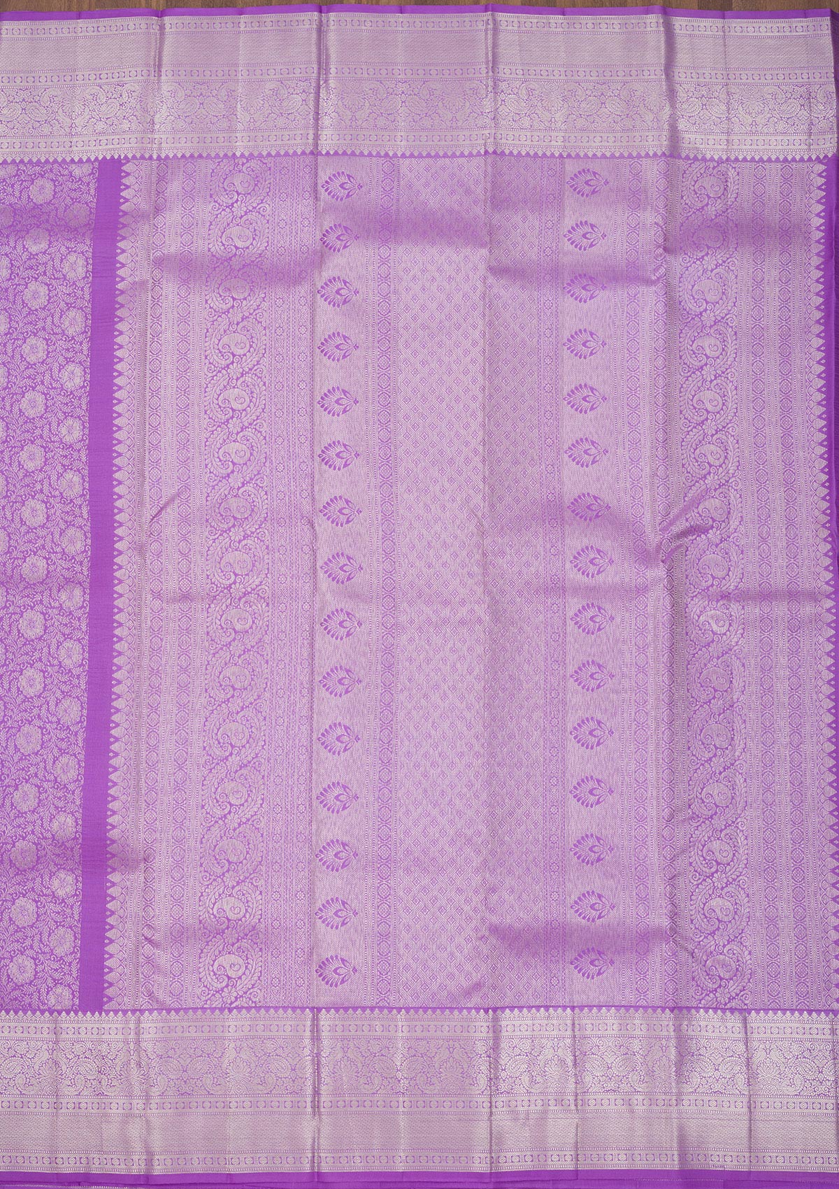 Lavender Zariwork Pure Silk Saree-Koskii