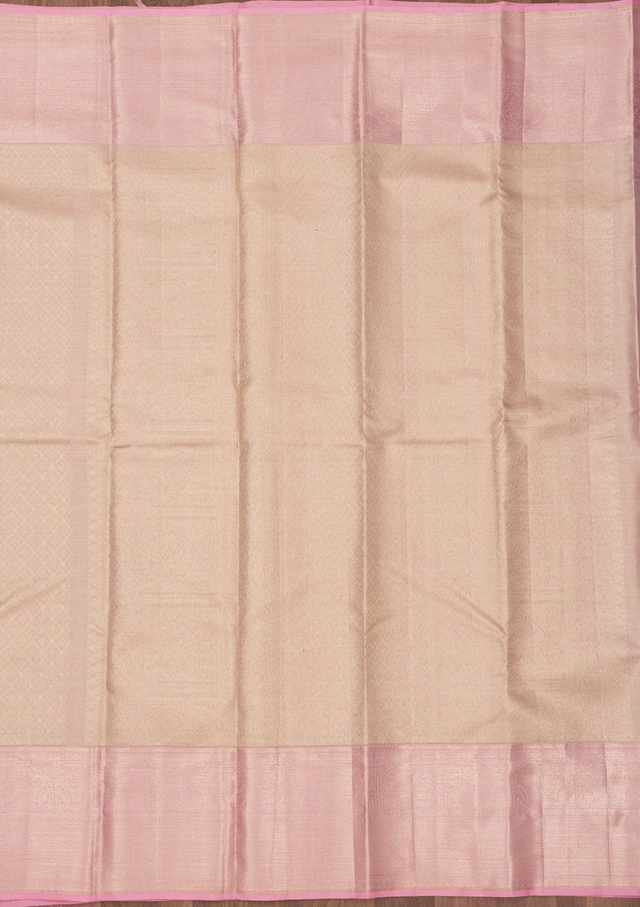 Lavender Zariwork Pure Silk Saree-Koskii