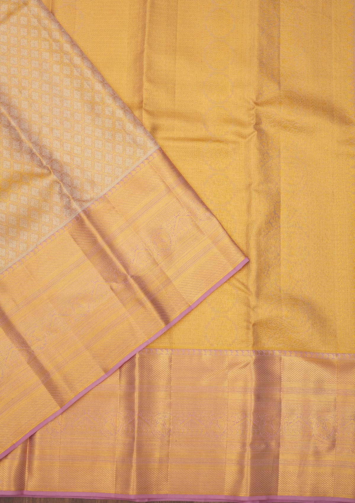 Lavender Zariwork Pure Silk Saree-Koskii