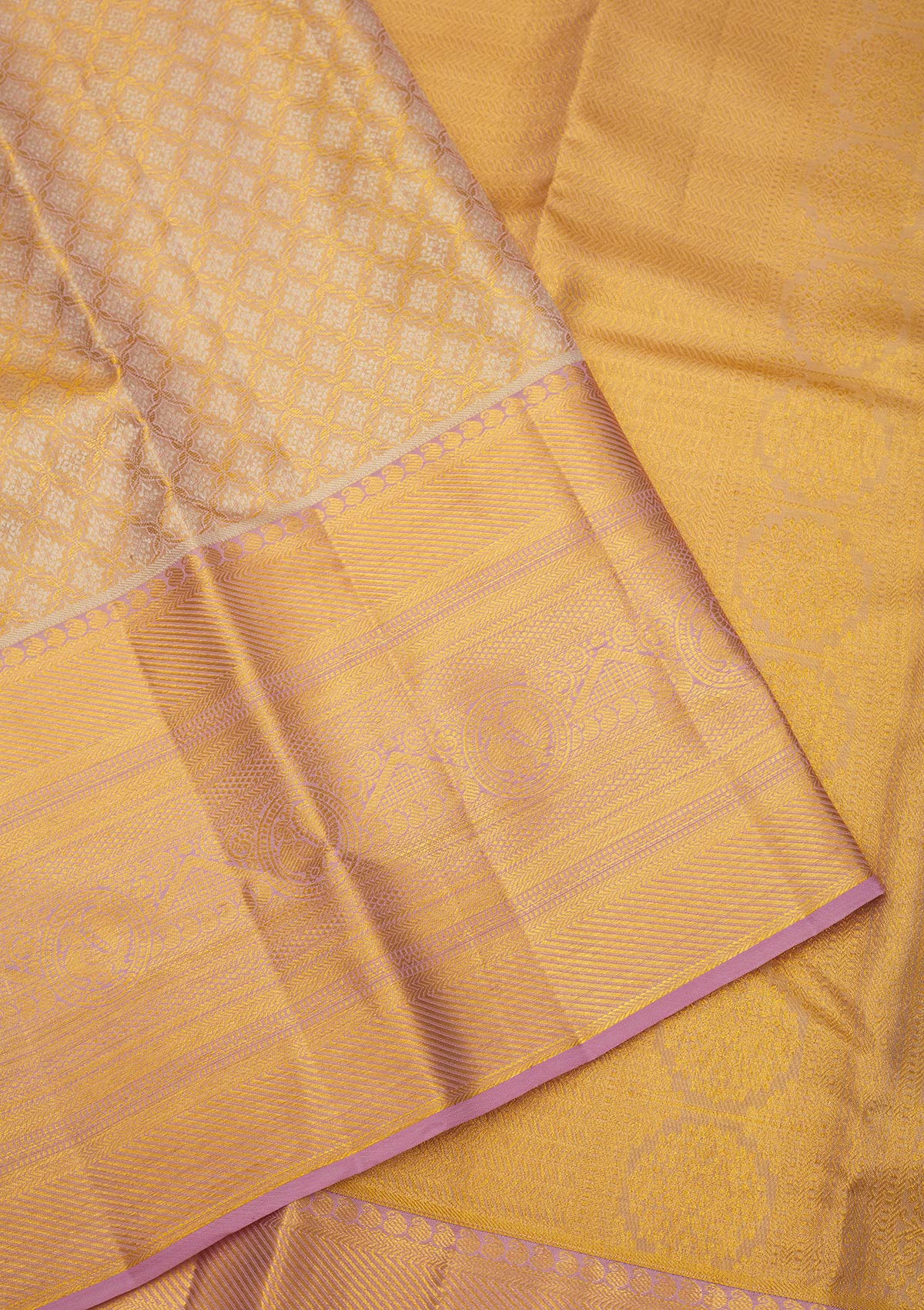 Lavender Zariwork Pure Silk Saree-Koskii