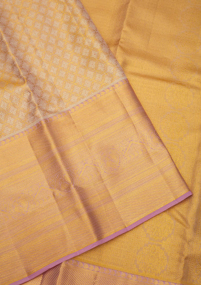 Lavender Zariwork Pure Silk Saree-Koskii