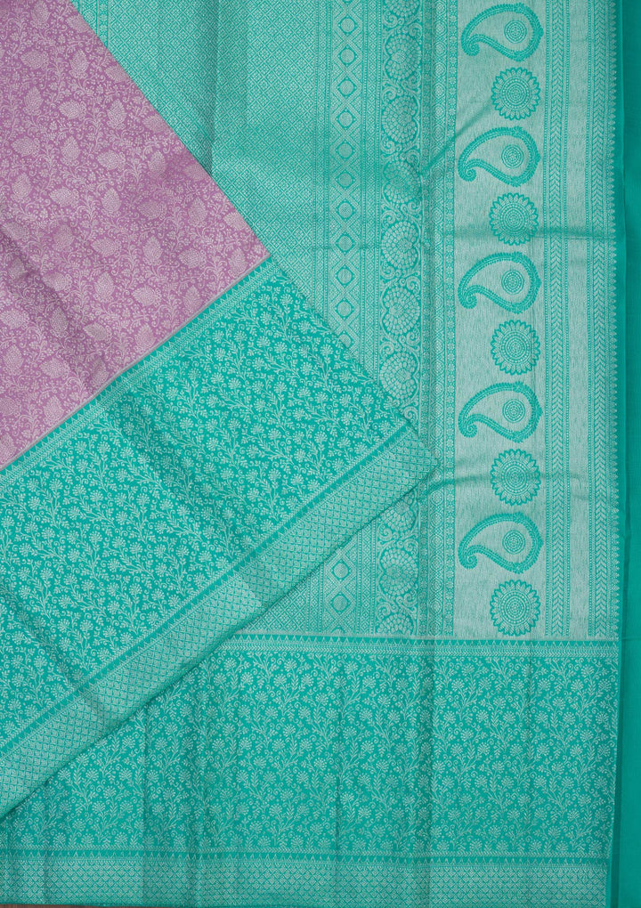 Lavender Zariwork Pure Silk Saree-Koskii