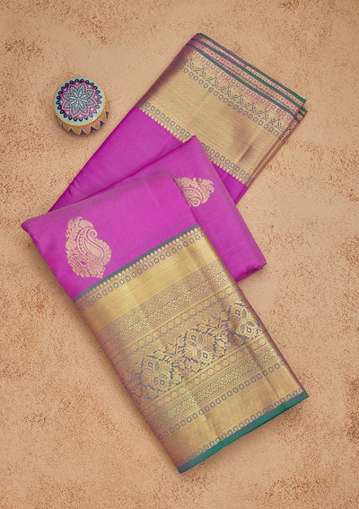 Lavender Zariwork Pure Silk Saree-Koskii