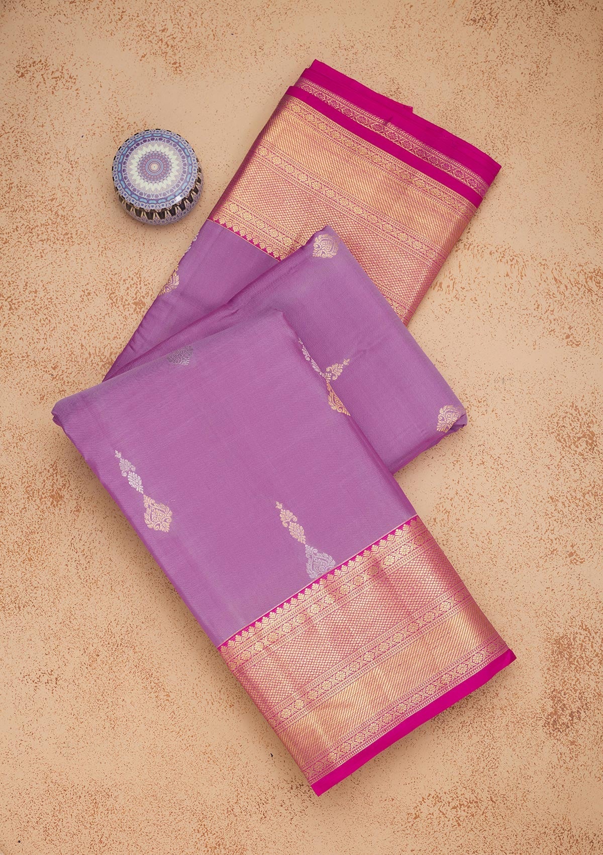 Lavender Zariwork Pure Silk Saree-Koskii