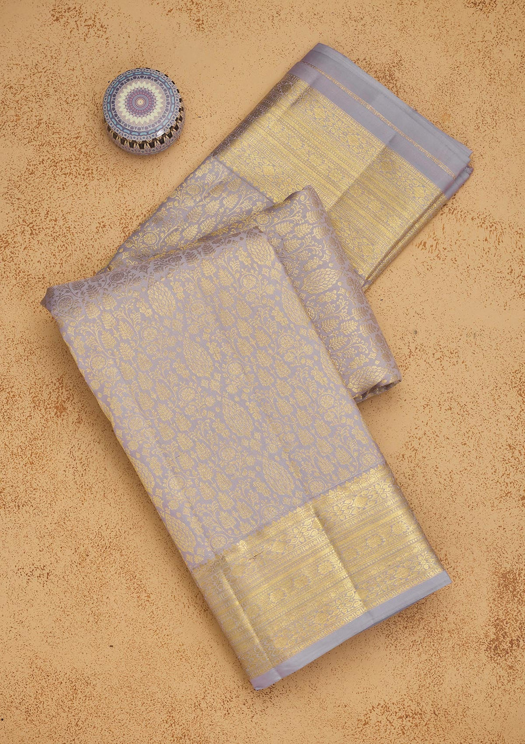 Lavender Zariwork Pure Silk Saree-Koskii