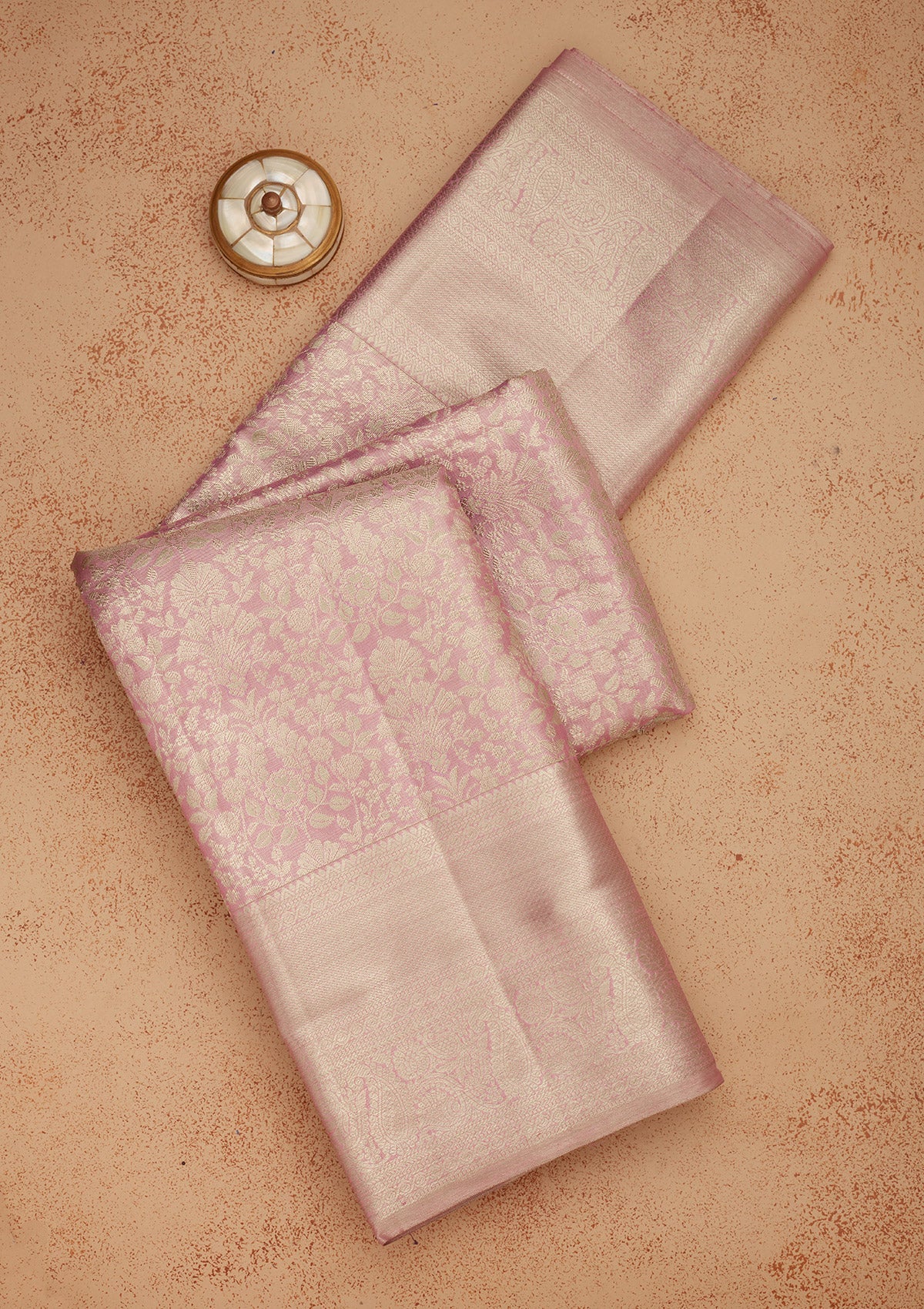 Lavender Zariwork Pure Silk Saree-Koskii