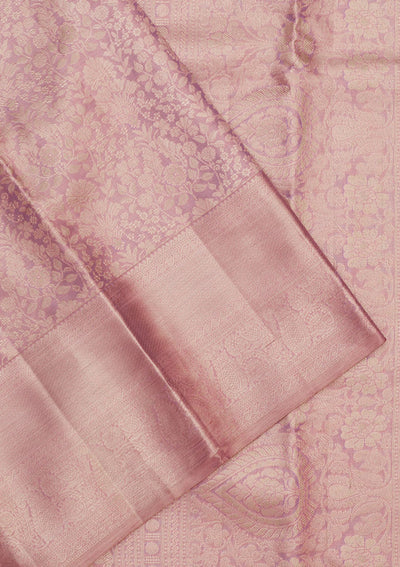 Lavender Zariwork Pure Silk Saree-Koskii