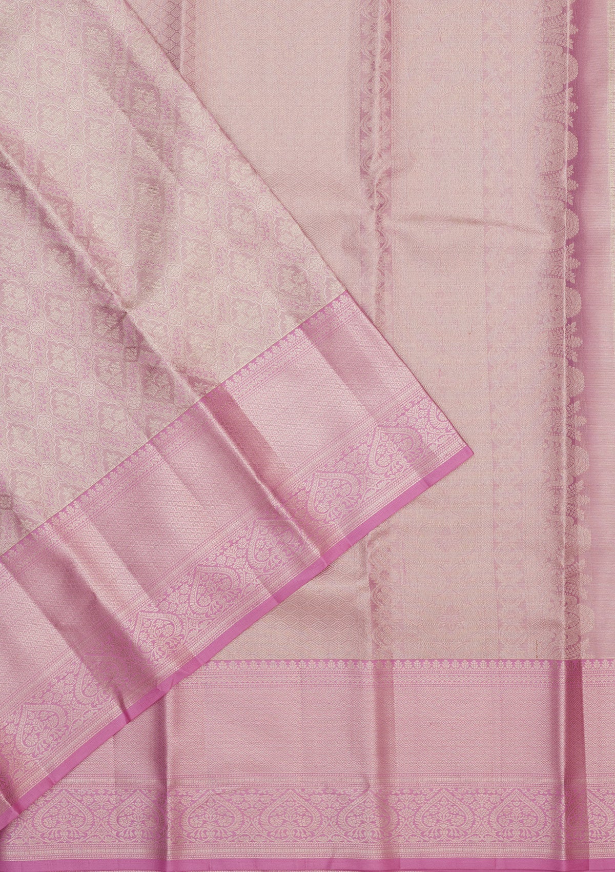 Lavender Zariwork Pure Silk Saree-Koskii