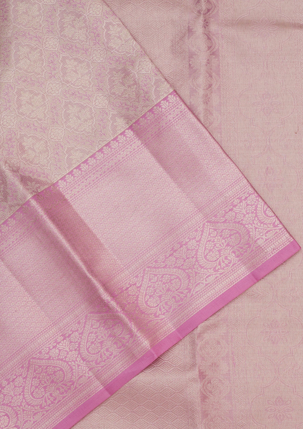 Lavender Zariwork Pure Silk Saree-Koskii