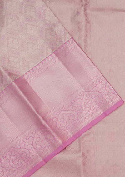 Lavender Zariwork Pure Silk Saree-Koskii