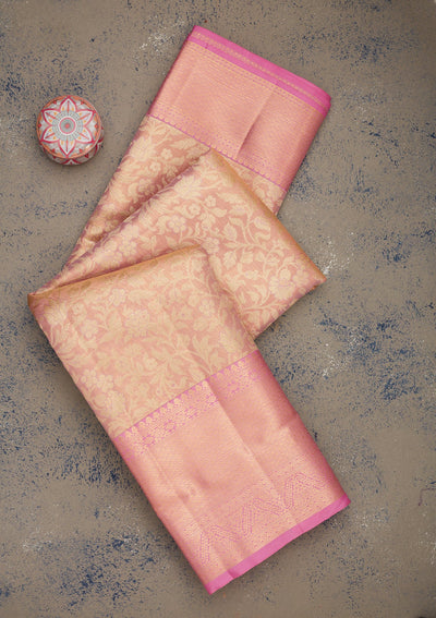 Lavender Zariwork Pure Silk Saree-Koskii