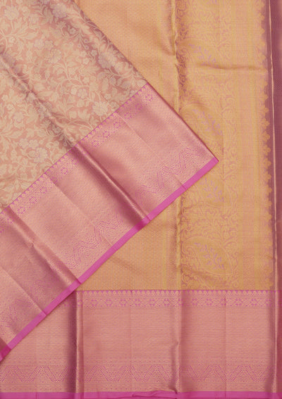 Lavender Zariwork Pure Silk Saree-Koskii