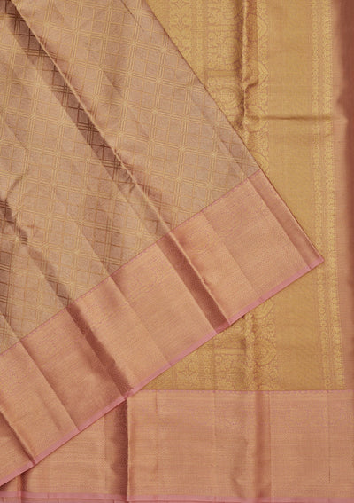 Lavender Zariwork Pure Silk Saree-Koskii