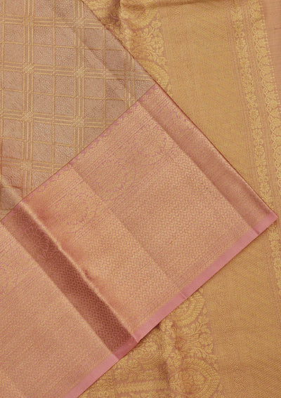 Lavender Zariwork Pure Silk Saree-Koskii