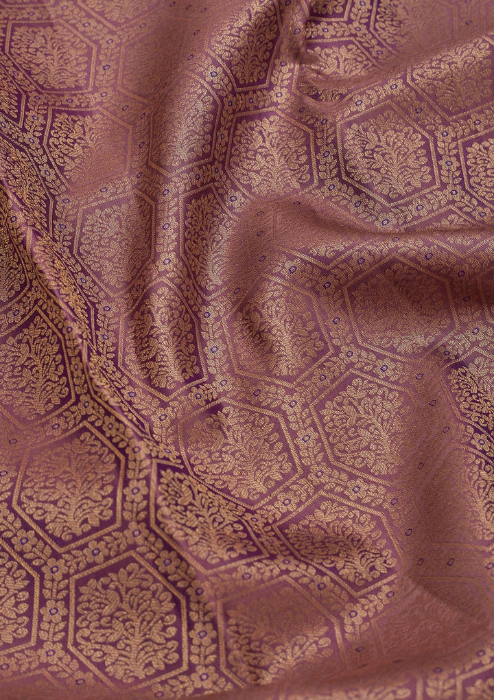 Lavender Zariwork Pure Silk Saree-Koskii