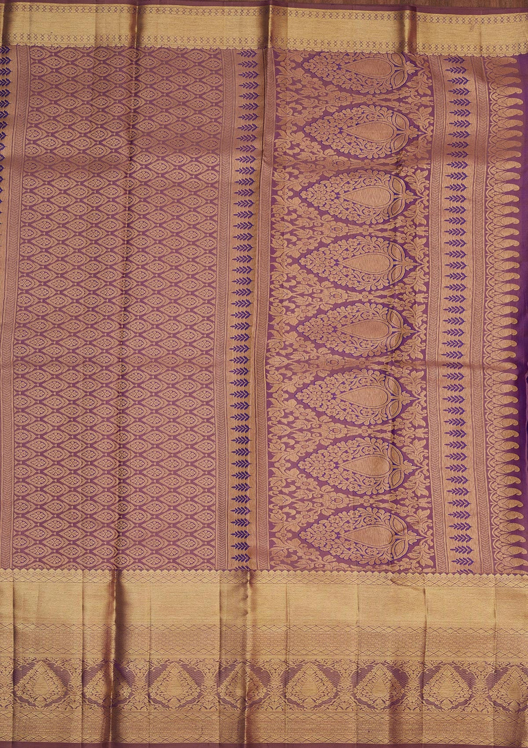 Lavender Zariwork Pure Silk Saree-Koskii