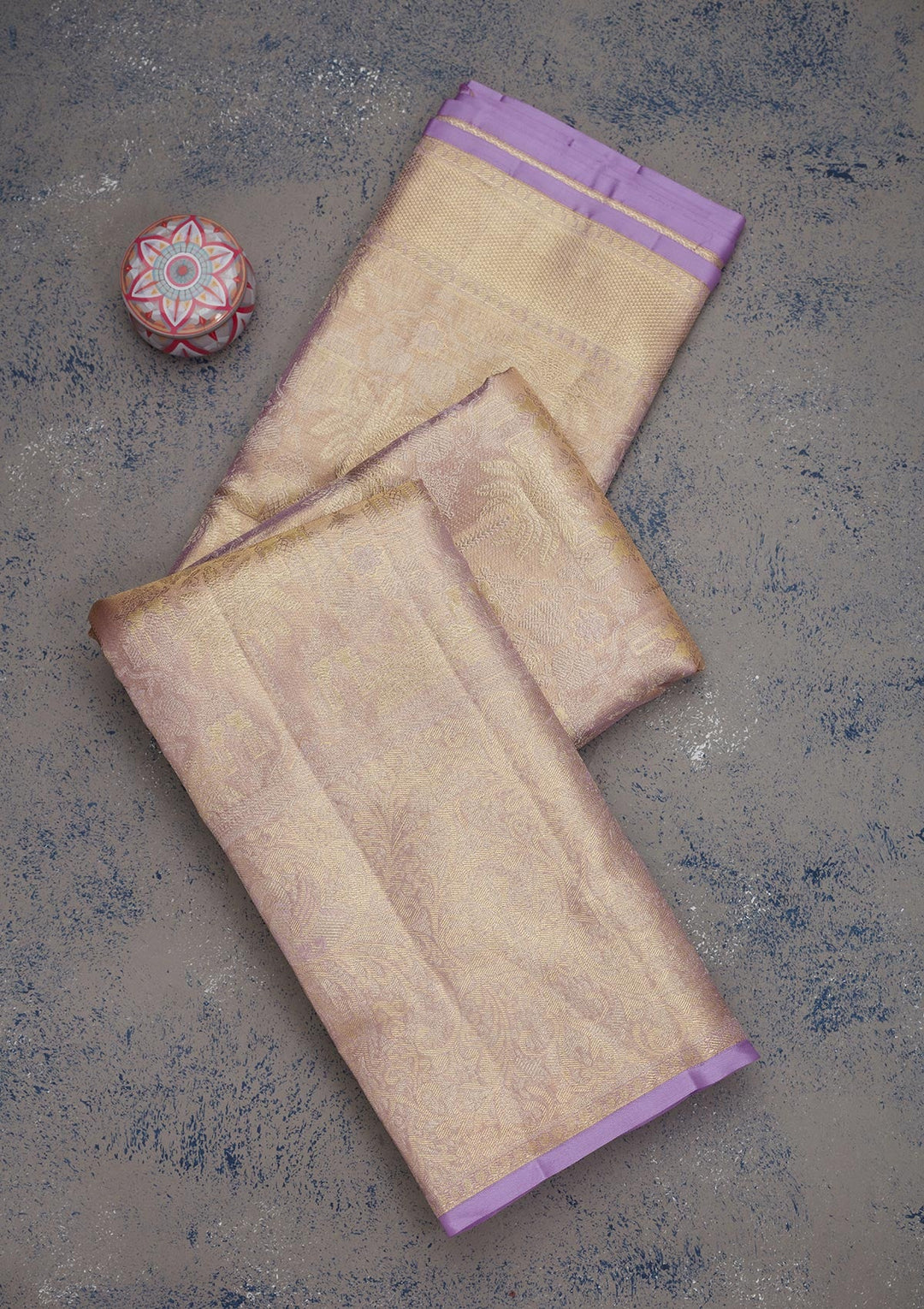 Lavender Zariwork Pure Silk Saree-Koskii
