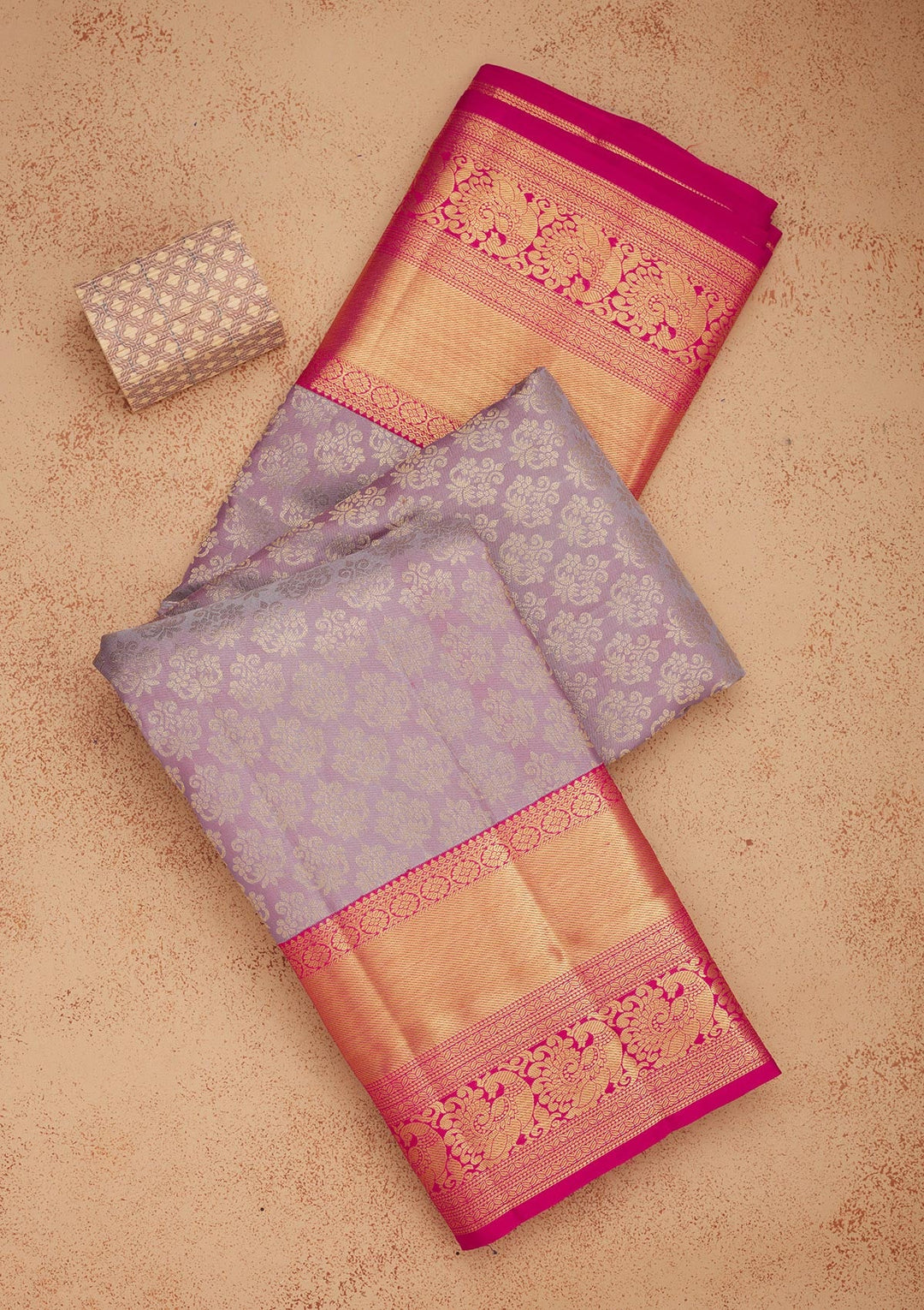 Lavender Zariwork Pure Silk Saree-Koskii