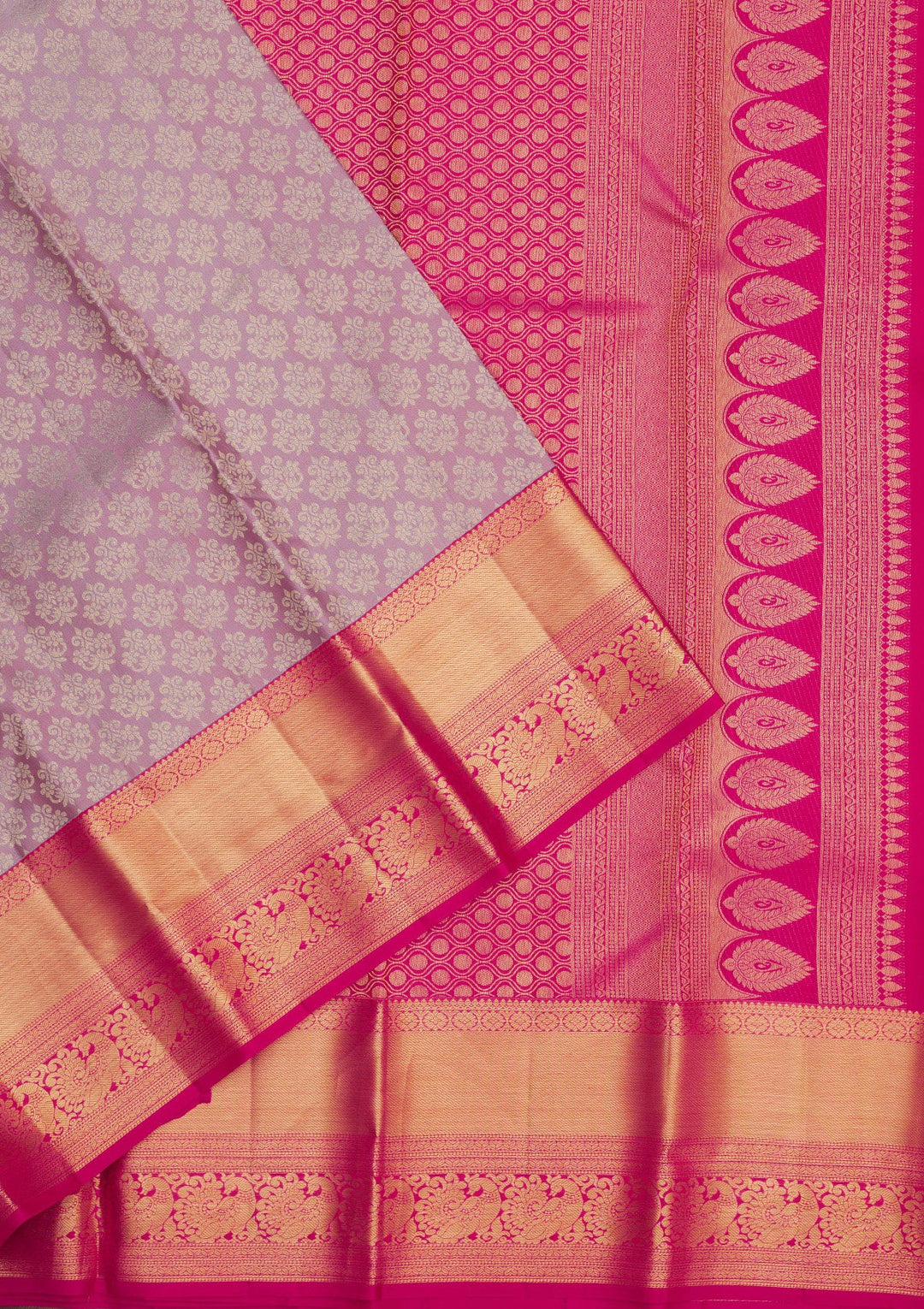 Lavender Zariwork Pure Silk Saree-Koskii