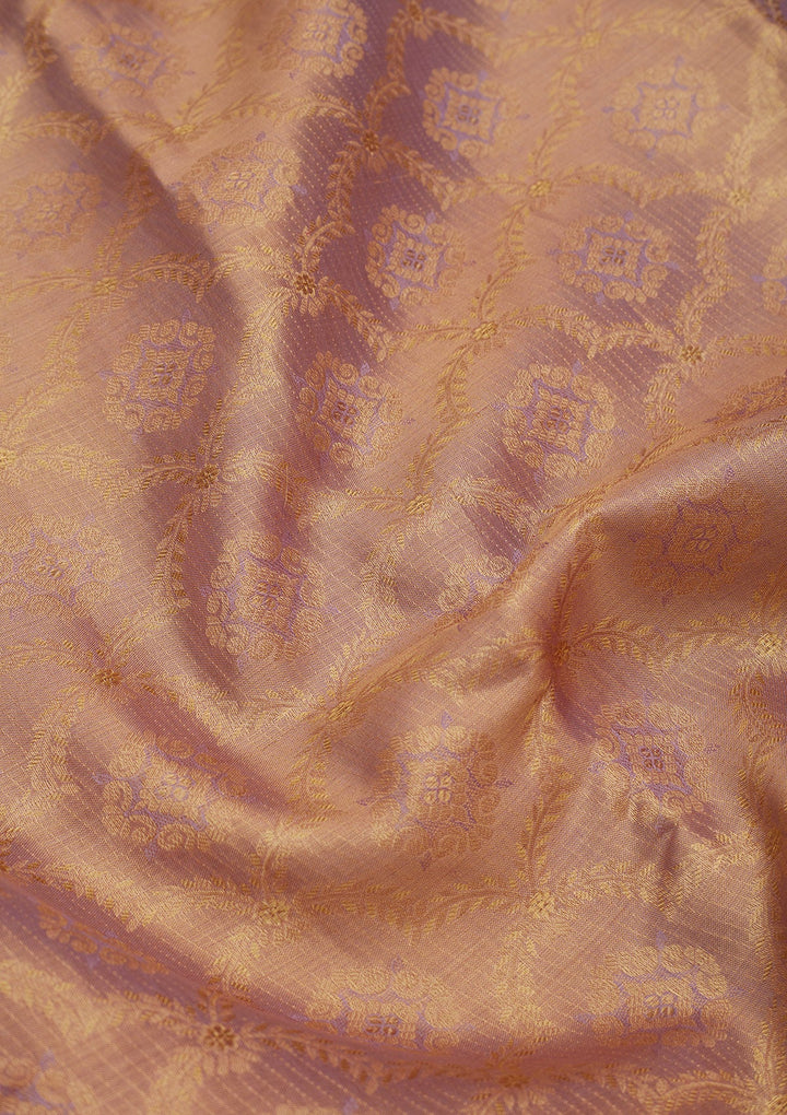 Lavender Zariwork Pure Silk Saree-Koskii