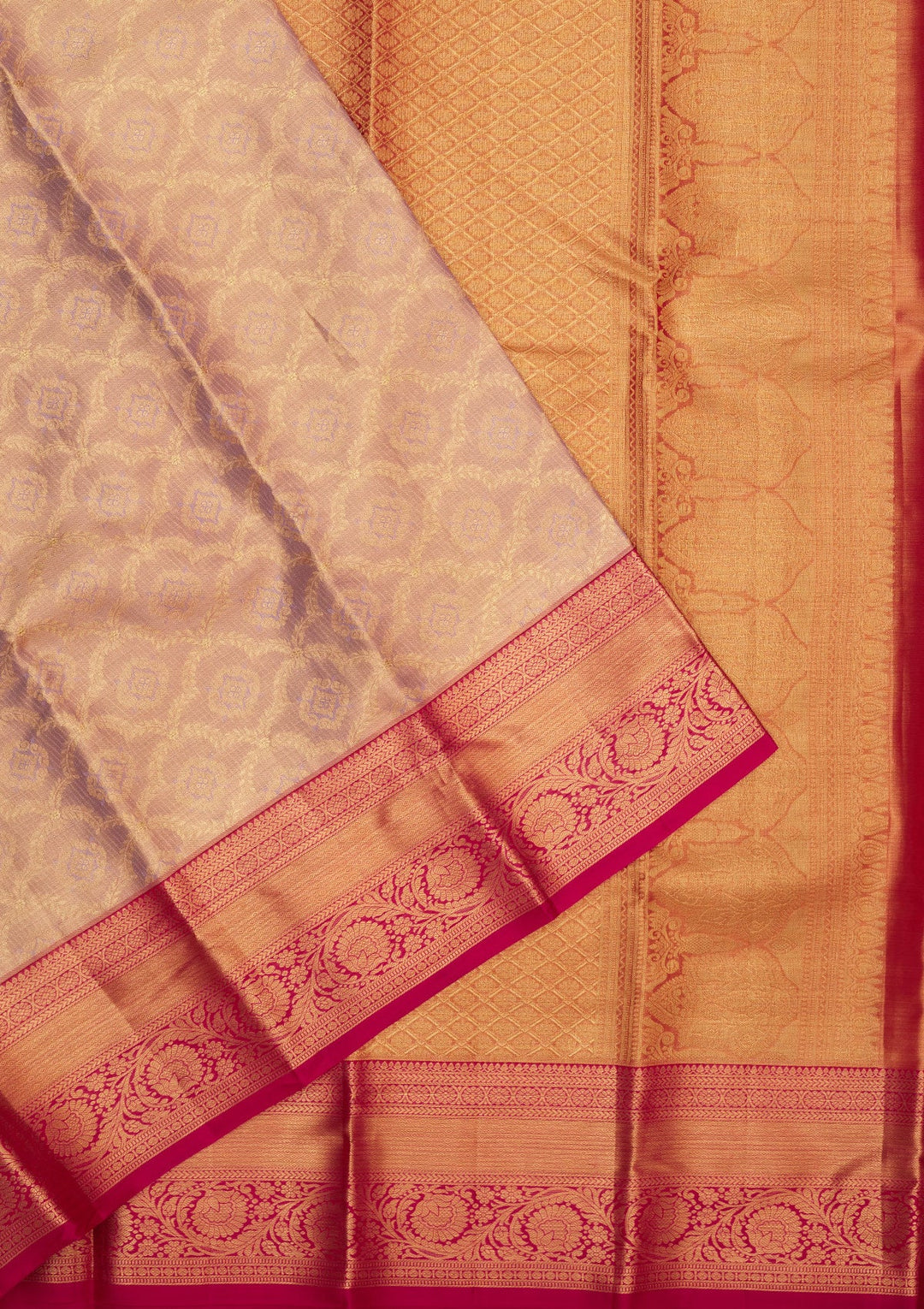Lavender Zariwork Pure Silk Saree-Koskii