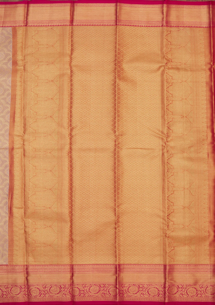 Lavender Zariwork Pure Silk Saree-Koskii