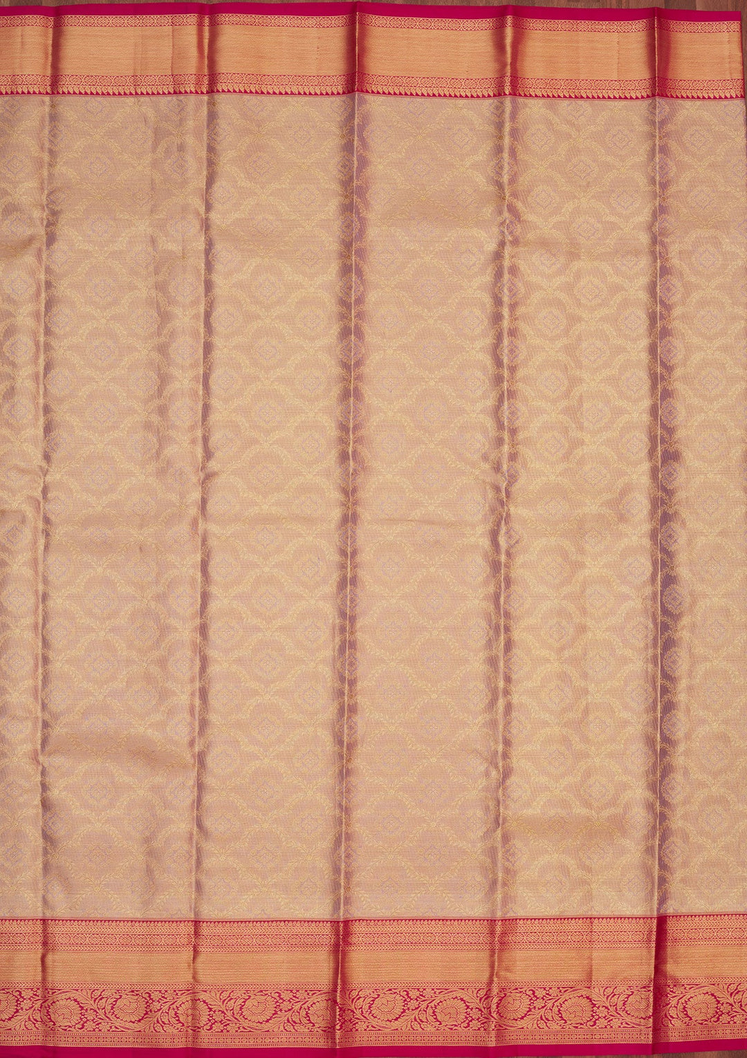 Lavender Zariwork Pure Silk Saree-Koskii