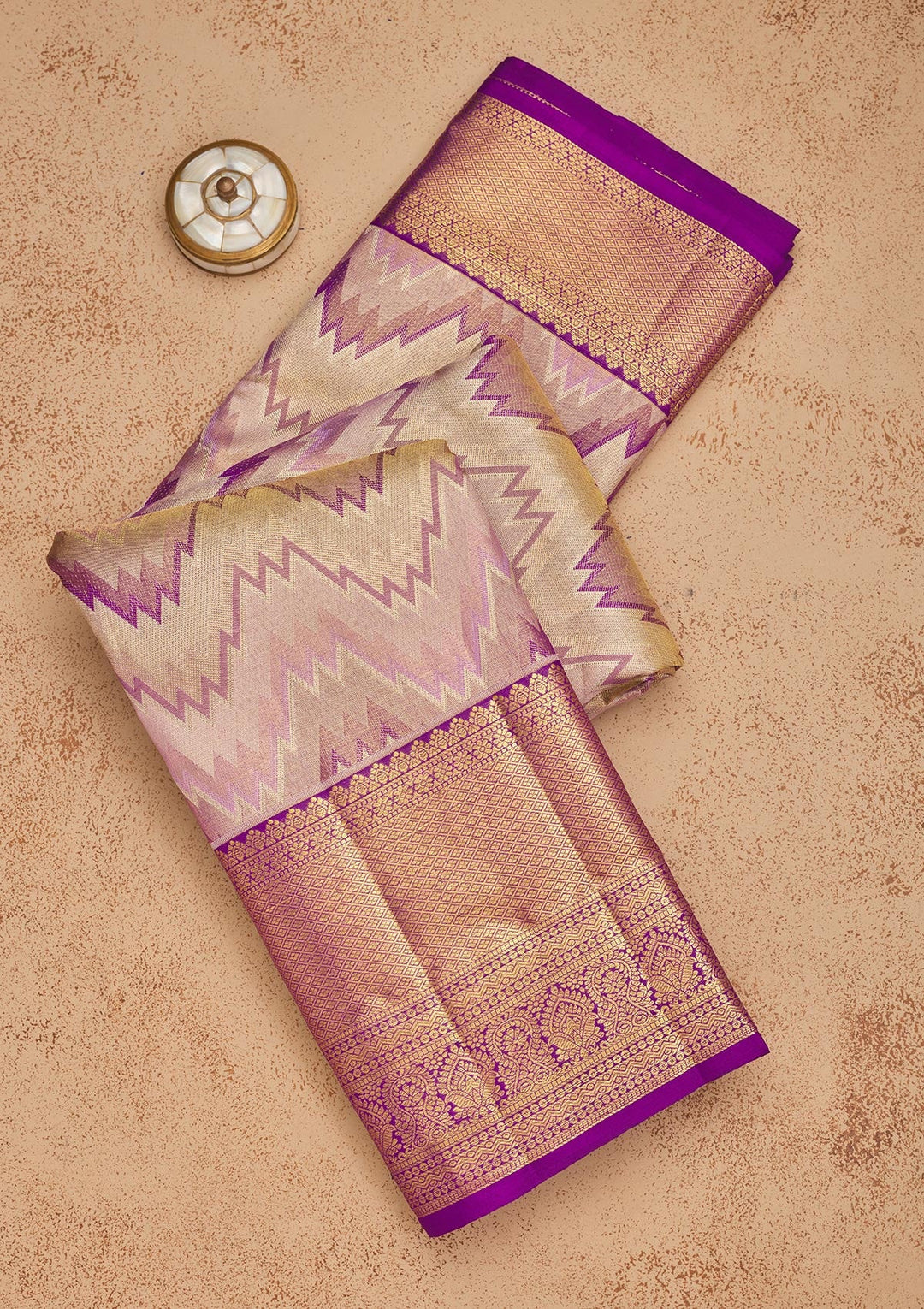 Lavender Zariwork Pure Silk Saree-Koskii