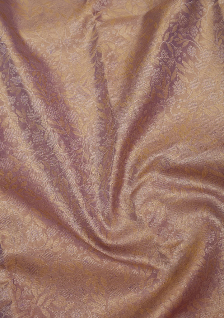 Lavender Zariwork Pure Silk Saree-Koskii