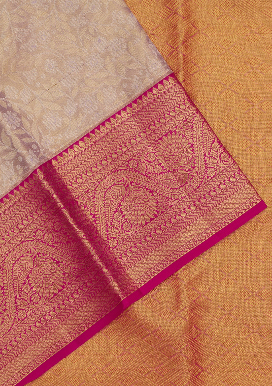 Lavender Zariwork Pure Silk Saree-Koskii