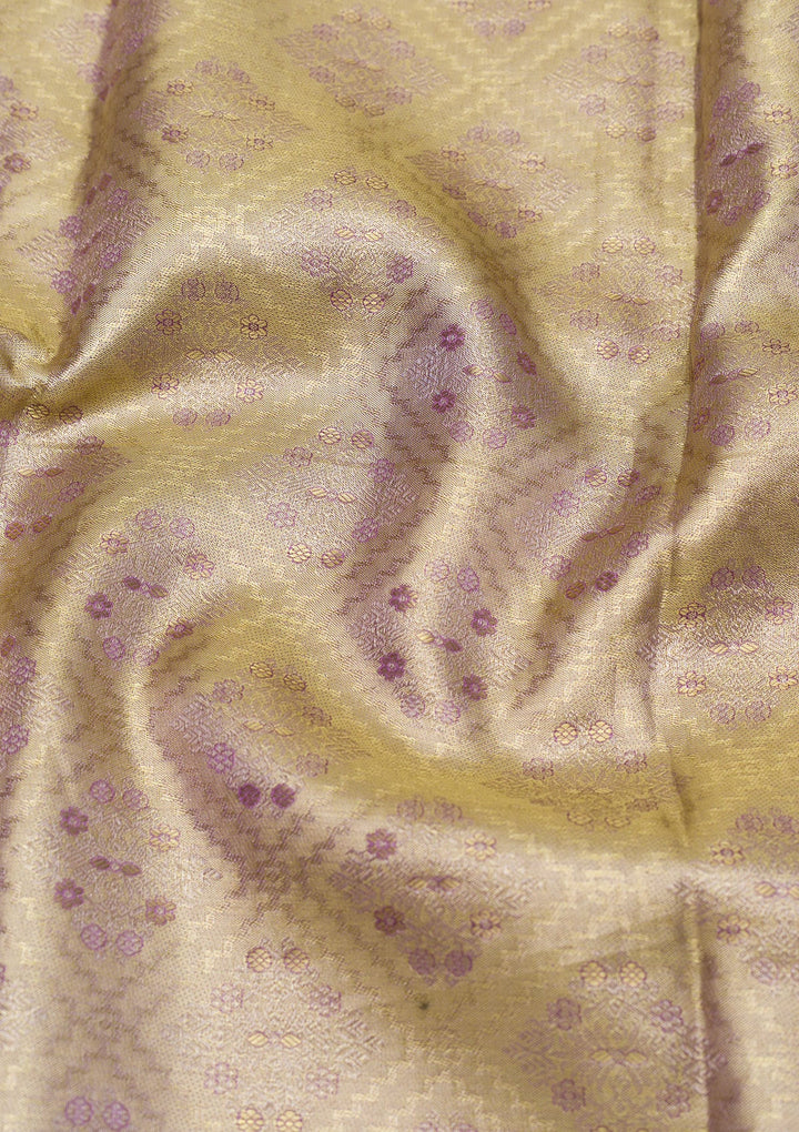 Lavender Zariwork Pure Silk Saree-Koskii