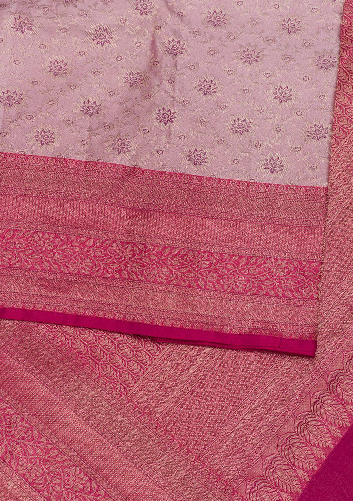 Lavender Zariwork Pure Silk Saree-Koskii