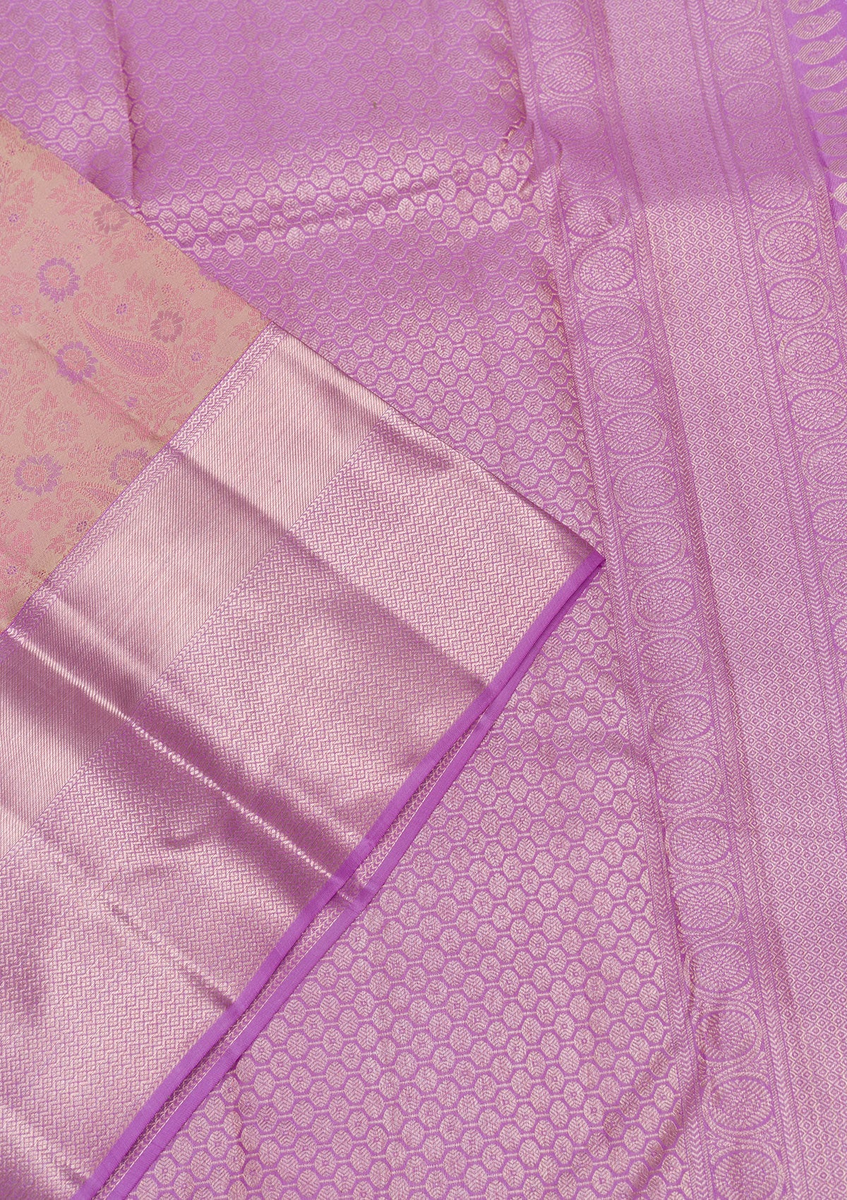 Lavender Zariwork Pure Silk Saree-Koskii