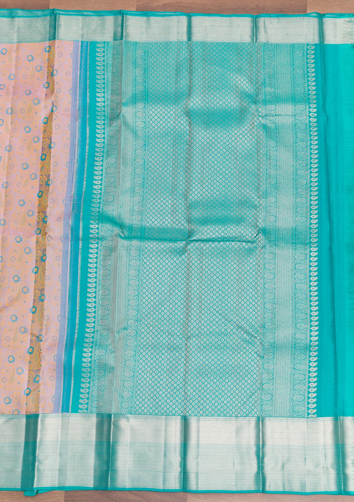 Lavender Zariwork Pure Silk Saree-Koskii