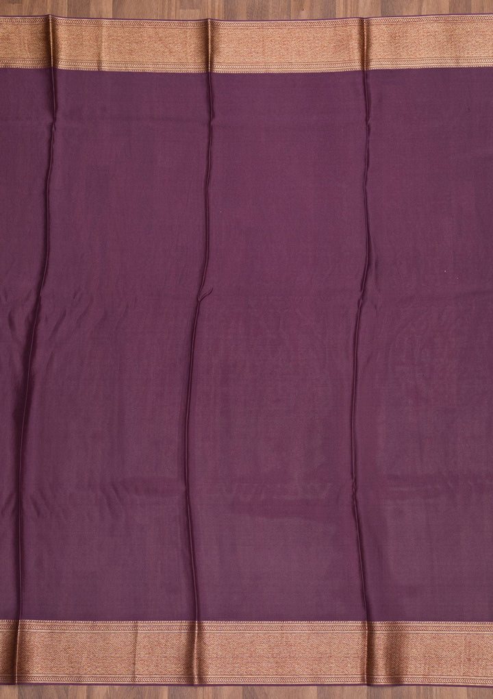 Lavender Zariwork Pure Silk Saree-Koskii
