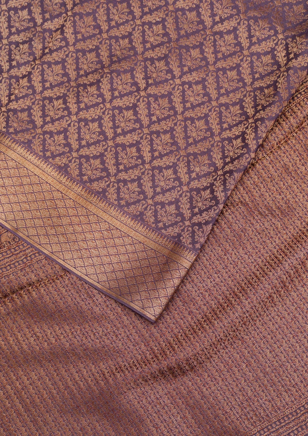 Lavender Zariwork Pure Silk Saree-Koskii