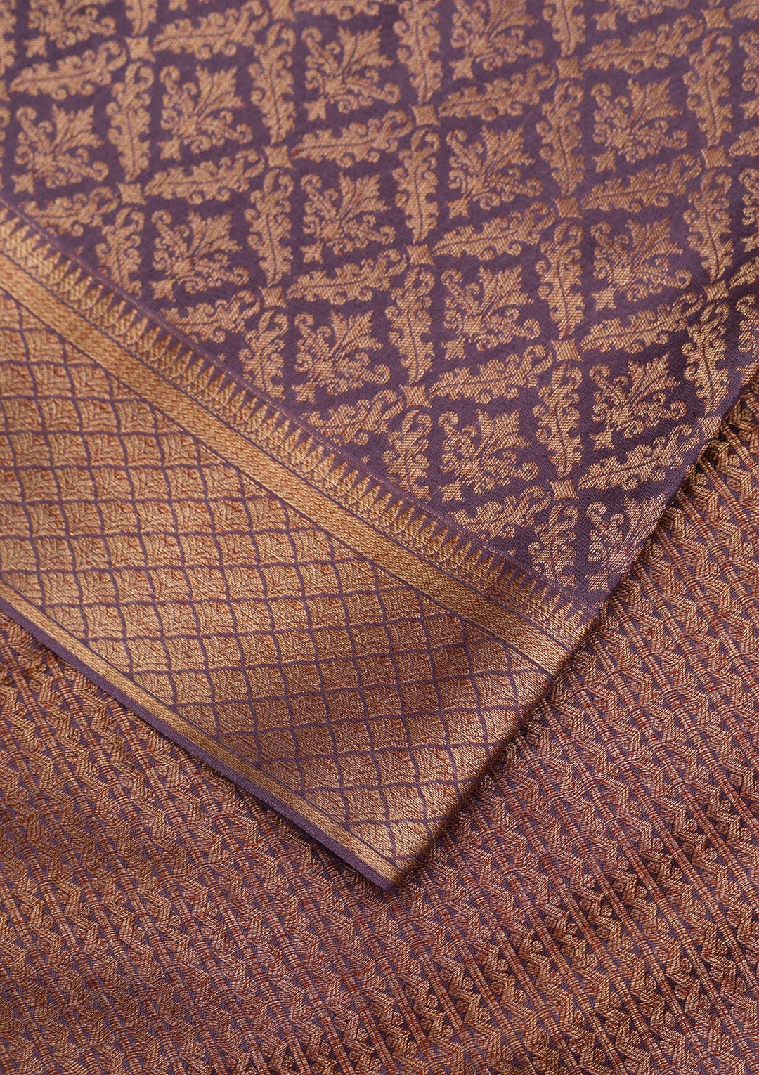 Lavender Zariwork Pure Silk Saree-Koskii