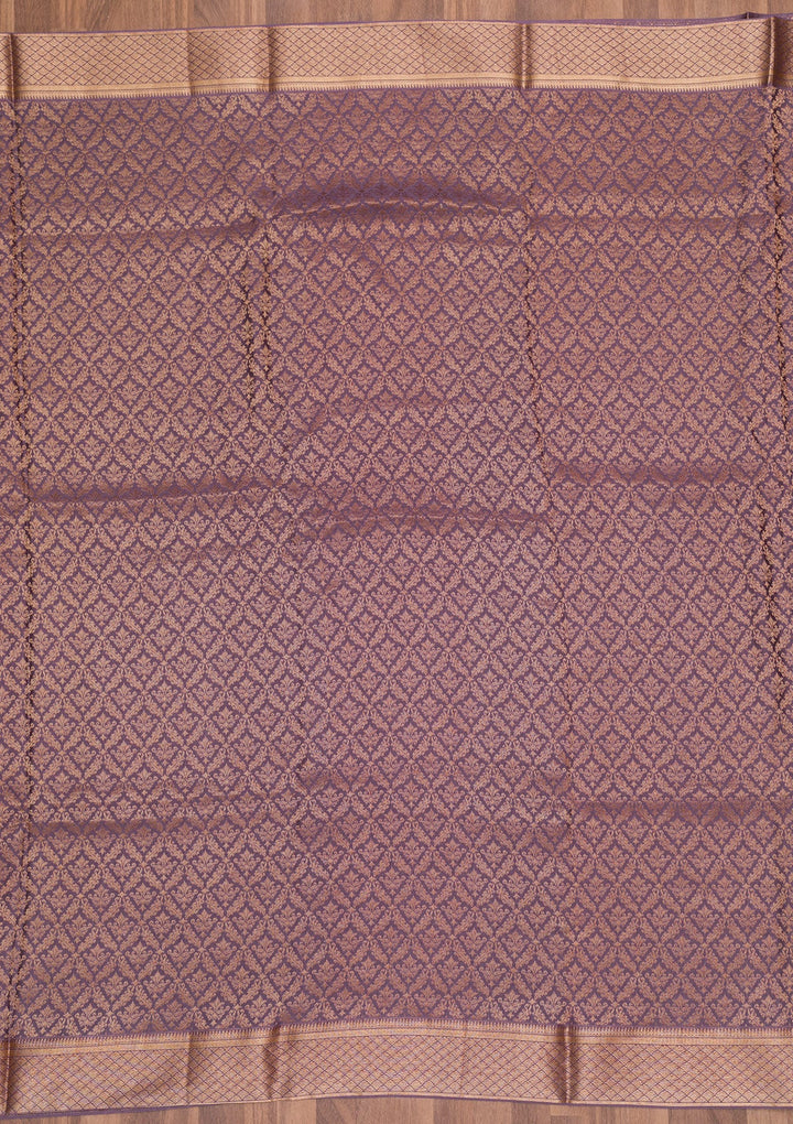 Lavender Zariwork Pure Silk Saree-Koskii