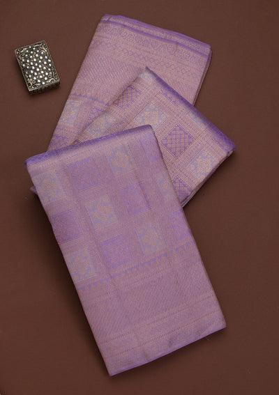 Lavender Zariwork Pure Silk Saree-Koskii