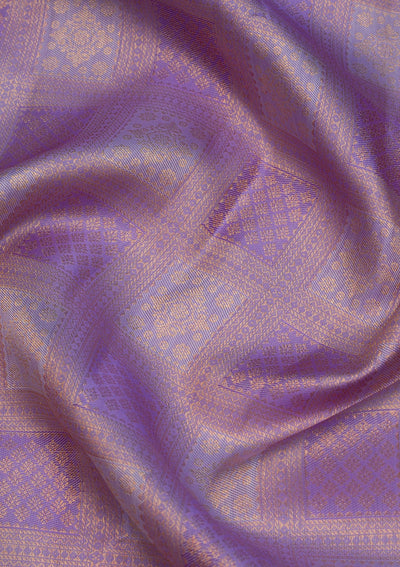 Lavender Zariwork Pure Silk Saree-Koskii