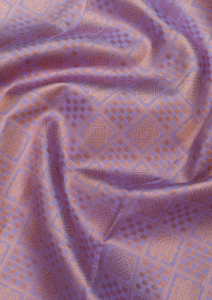 Lavender Zariwork Pure Silk Saree-Koskii