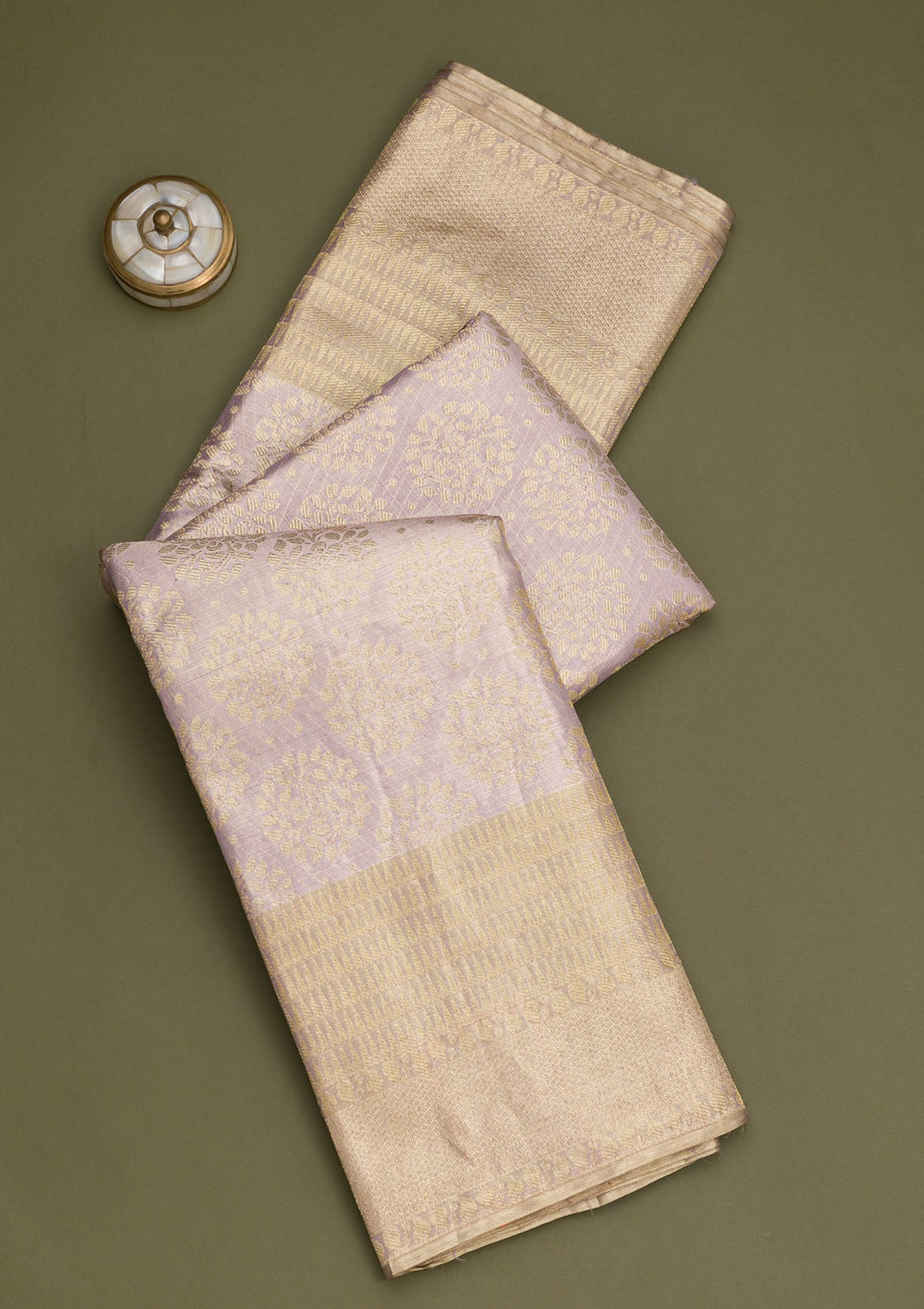 Lavender Zariwork Pure Silk Saree-Koskii