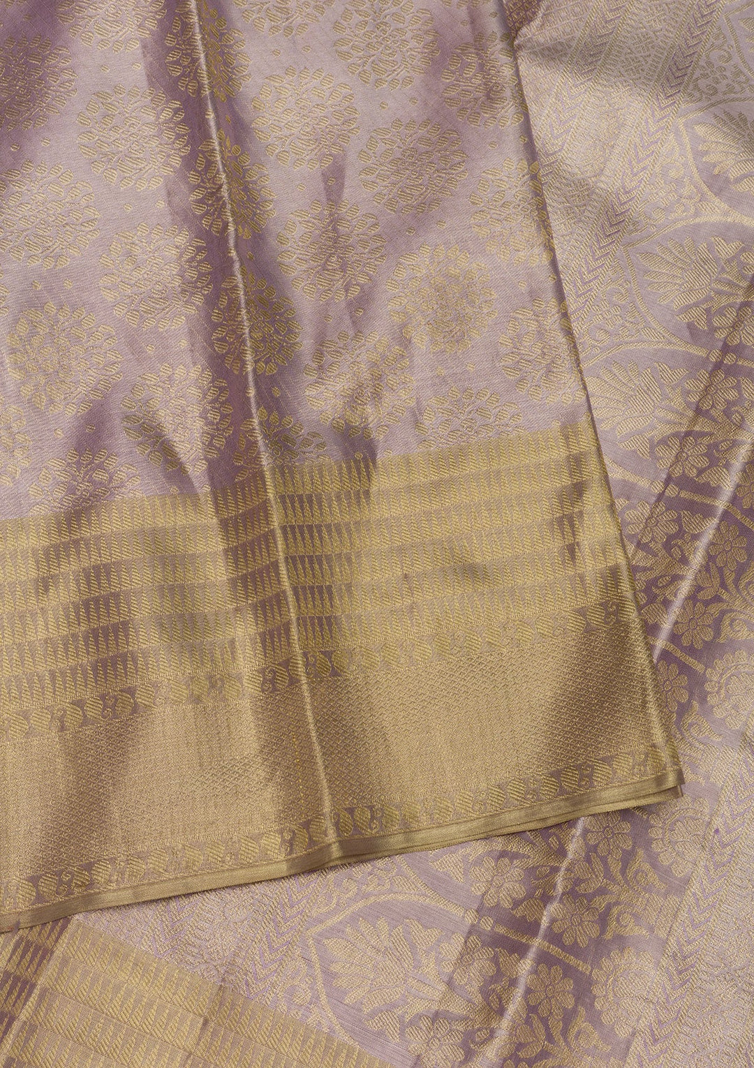 Lavender Zariwork Pure Silk Saree-Koskii