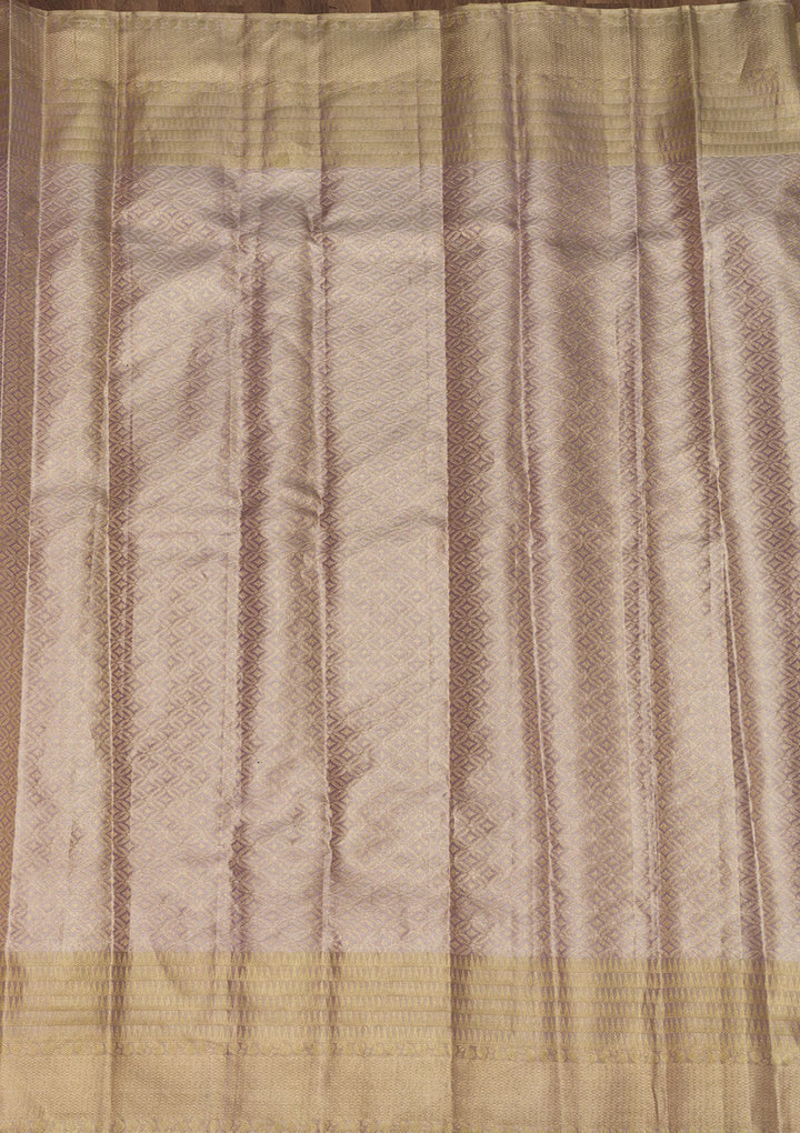 Lavender Zariwork Pure Silk Saree-Koskii